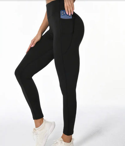 Seamless front leggings with pockets